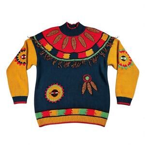 EUC Vintage Sharon Young Retro Southwestern Knit Sweater – Size M